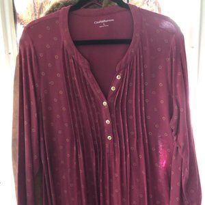 Croft and Barrow Long sleeve top. Size L